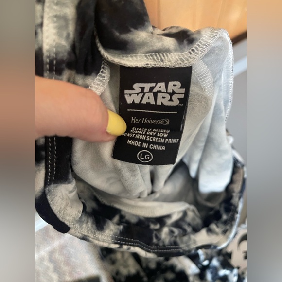 Star Wars Women Large Leggings - Black and White Galaxy Tie Dye - Picture 3 of 4